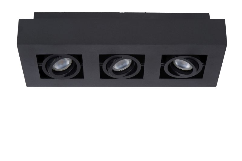 Lucide XIRAX - Stropné bodové svietidlo - LED Dim to warm - GU10 - 3x5W 2200K/3000K - Black